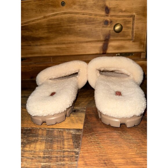 NWOT Cozetta UGG Braid Natural Cream Sheepskin Slip On Slippers Slides Size 12 - Picture 11 of 15